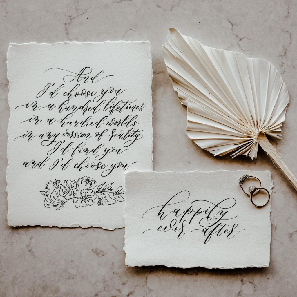 Calligraphy Artist and Engraver, Hayley from Written NZ writes about her business in Eilish Burt Photography's Blog