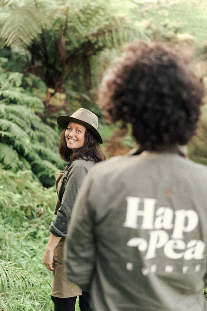 A portrait captured by Eilish Burt Photography of Rocky from HapPea events out in the bush collecting flora for their wedding styling job in Whakatane